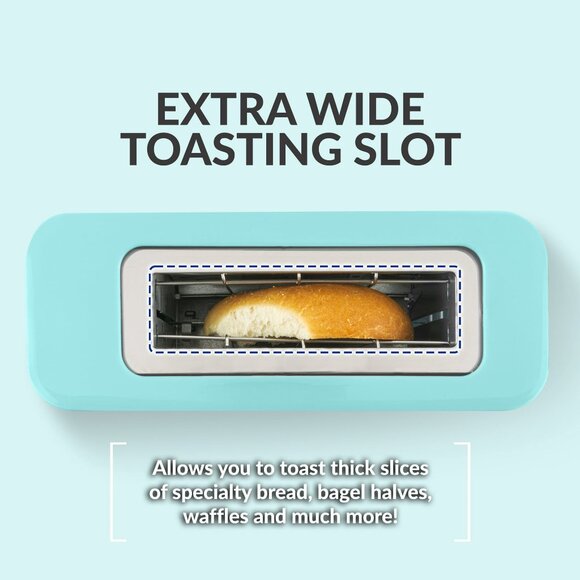MyMini Single Slice Toaster – Aqua Retro Compact Kitchen Appliance 500 Watts - Picture 4 of 9